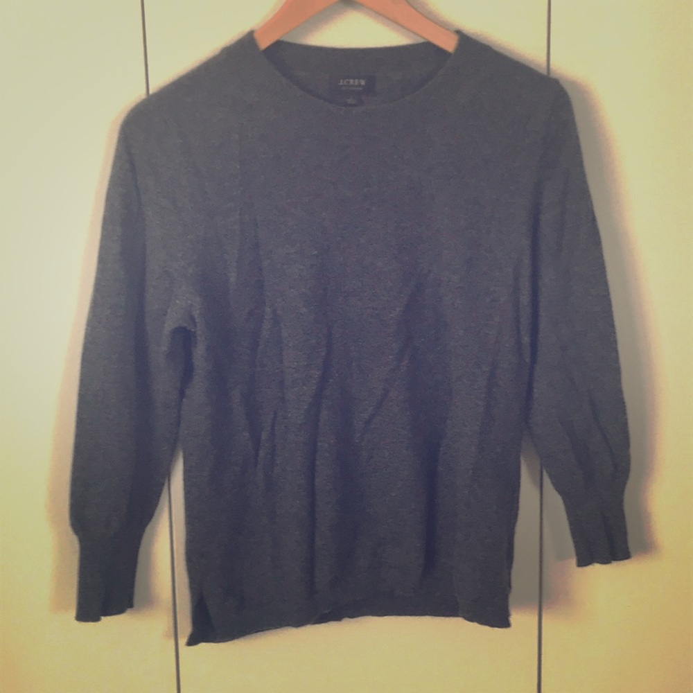 Charcoal Gray JCrew Everyday Cashmere Sweater